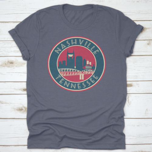 Nashville Tennessee Skyline Logo Stijl Vector Illustratie Shirt