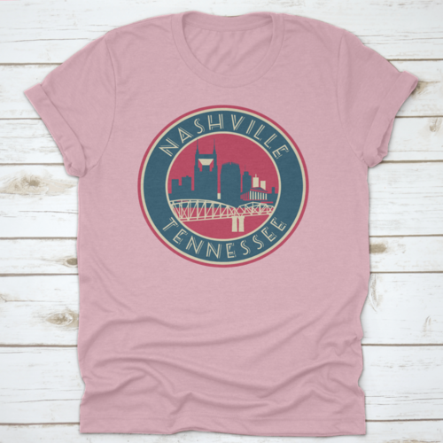 Nashville Tennessee Skyline Logo Stijl Vector Illustratie Shirt