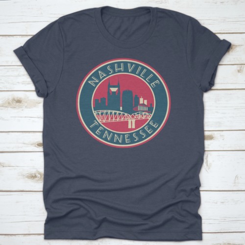 Nashville Tennessee Skyline Logo Stijl Vector Illustratie Shirt