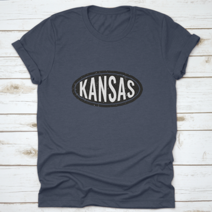 Simple Abstract And Flat Graphic Design Of A State: Kansas The