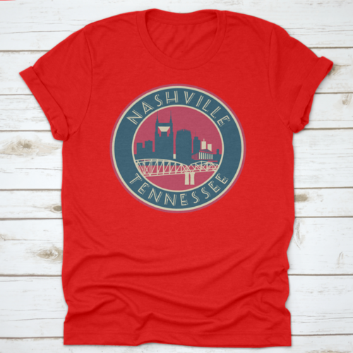 Nashville Tennessee Skyline Logo Stijl Vector Illustratie Shirt