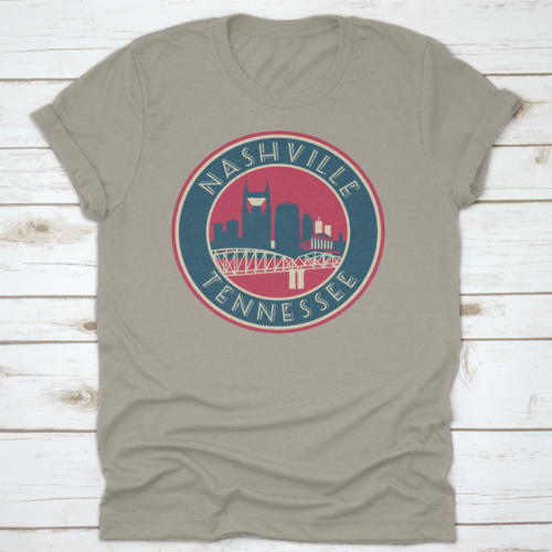 Nashville Tennessee Skyline Logo Stijl Vector Illustratie Shirt