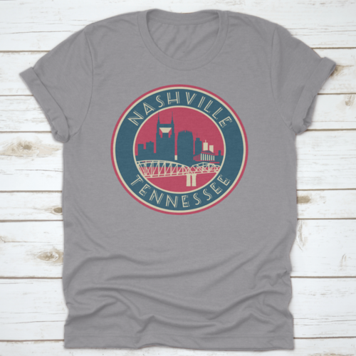 Nashville Tennessee Skyline Logo Stijl Vector Illustratie Shirt