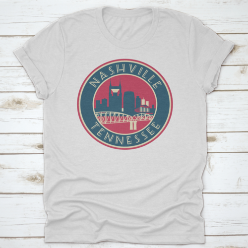 Nashville Tennessee Skyline Logo Stijl Vector Illustratie Shirt