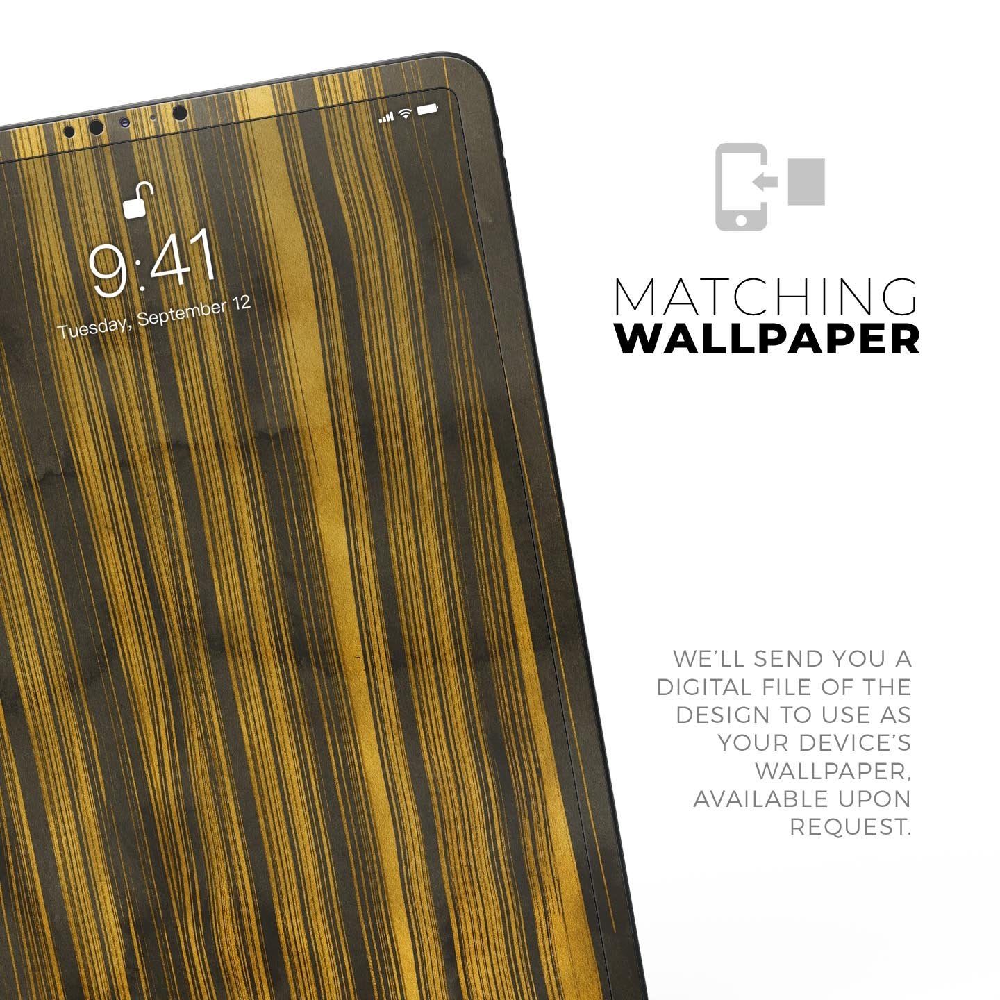 Gold Standard ZebraWood - Full Body Skin Decal for the Apple iPad Pro