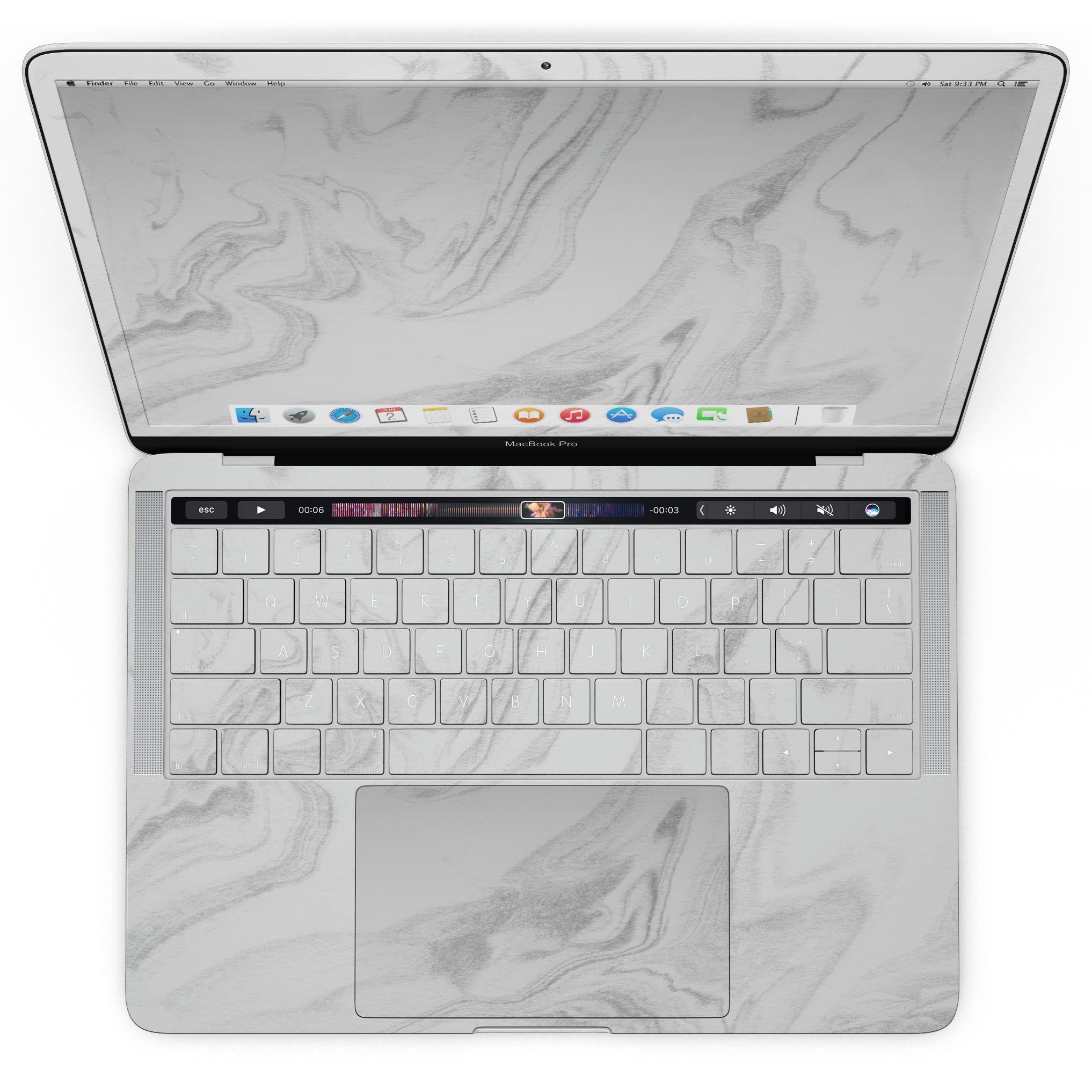 Gray 65 Textured Marble - MacBook Pro with Touch Bar Skin Kit