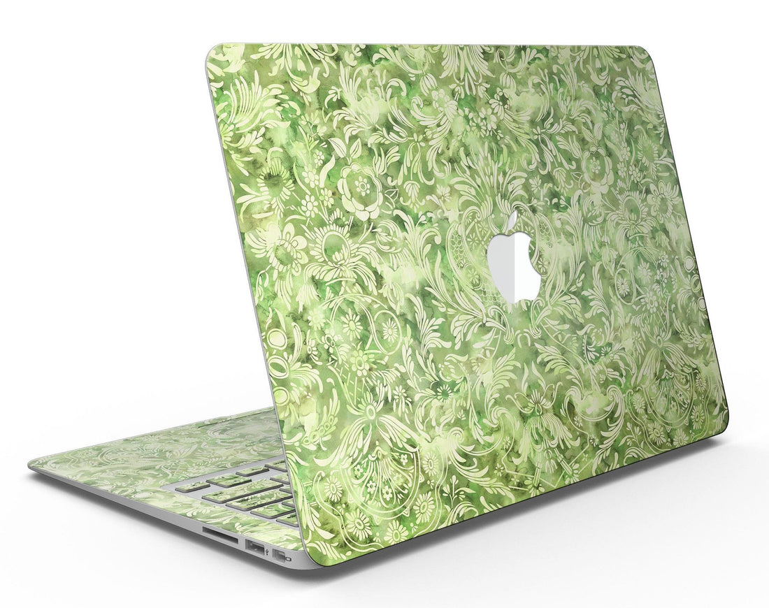 Green Damask v2 Watercolor Pattern V2 - MacBook Air Skin Kit