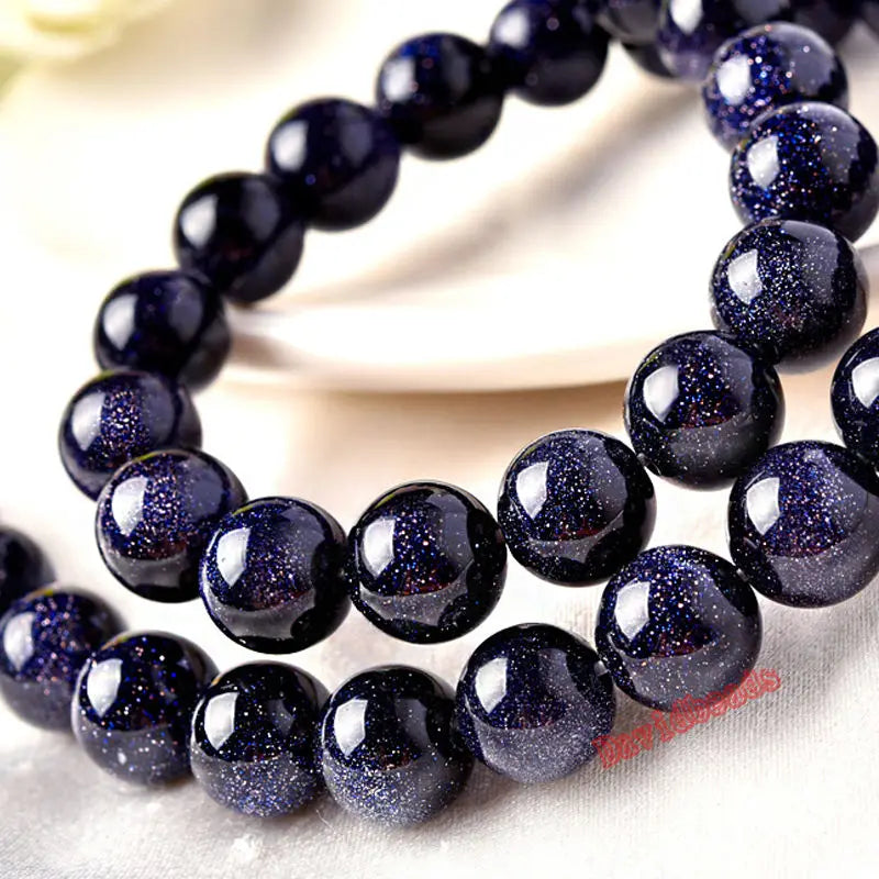 Factory price Natural Blue SandStone Round Loose Beads 16&quot; Strand 4 6 8 10 12 MM Pick Size For Jewelry Making