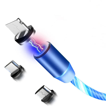 1m Magnetic charging Mobile Phone Cable USB Type C Flow Luminous Lighting Data Wire for Samsung Huawei LED Micro Kable