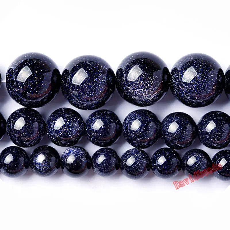 Factory price Natural Blue SandStone Round Loose Beads 16&quot; Strand 4 6 8 10 12 MM Pick Size For Jewelry Making