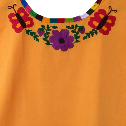 Embroidered blouse with flowers