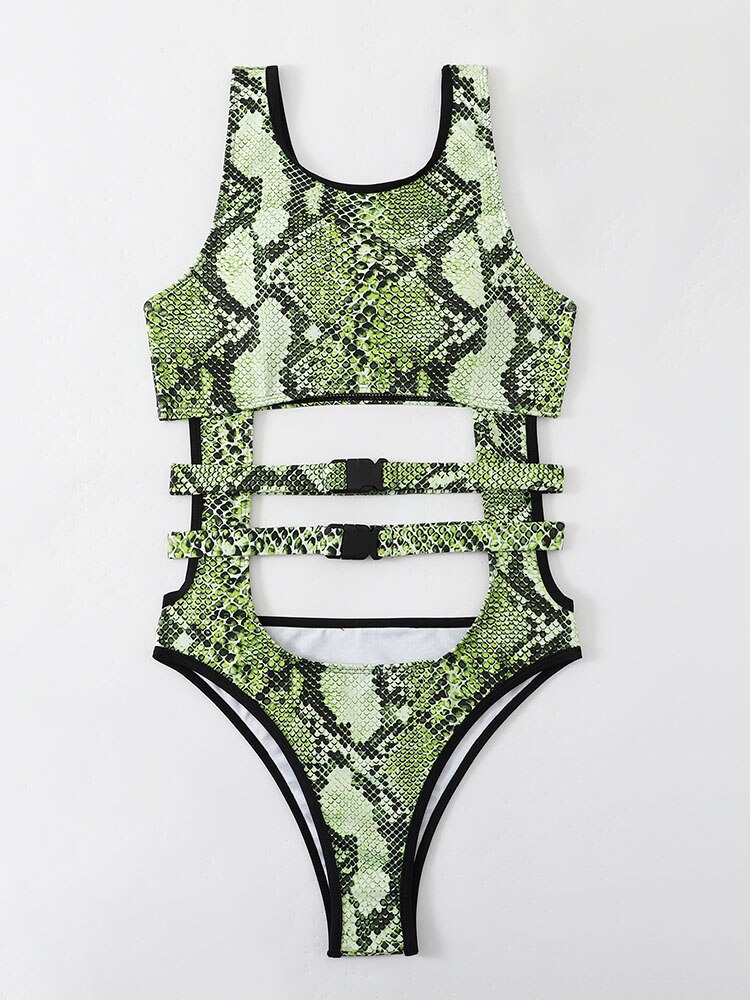 Sexy Cut Out One-piece Beachwear Summer Swimming Suits