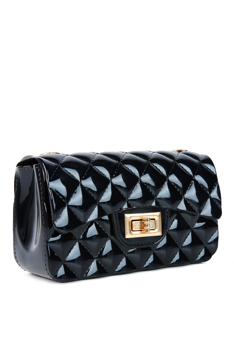 jelly quilted rectangular sling bag