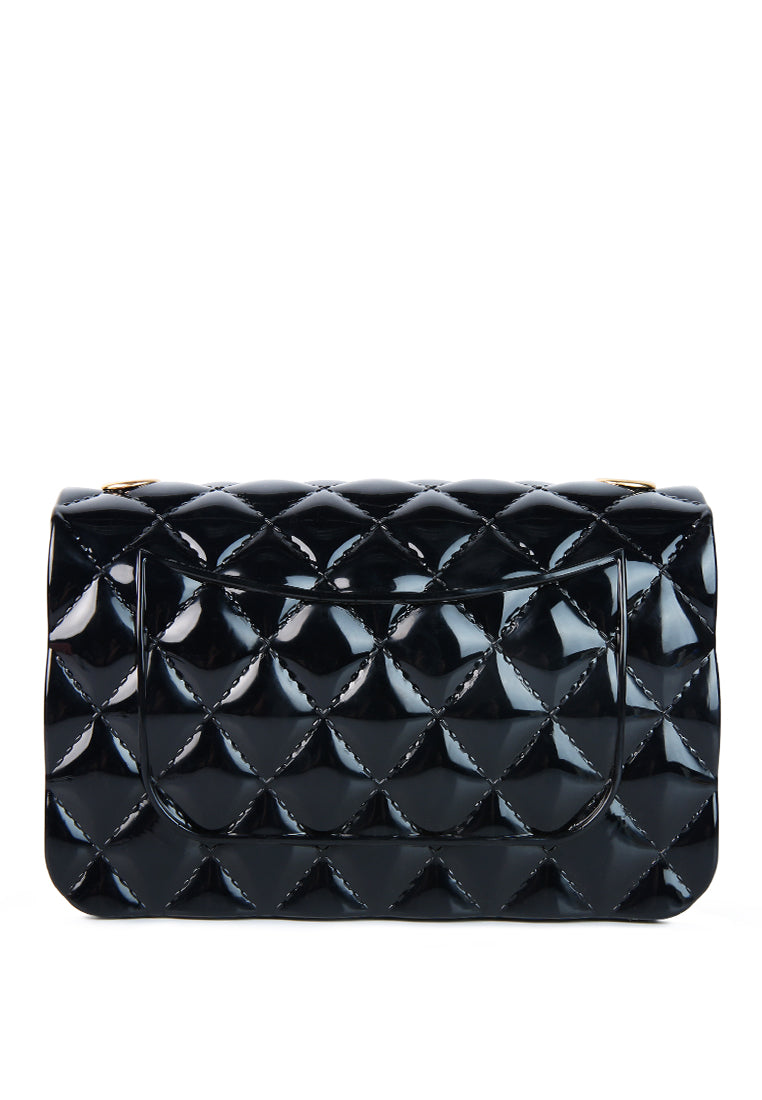 jelly quilted rectangular sling bag