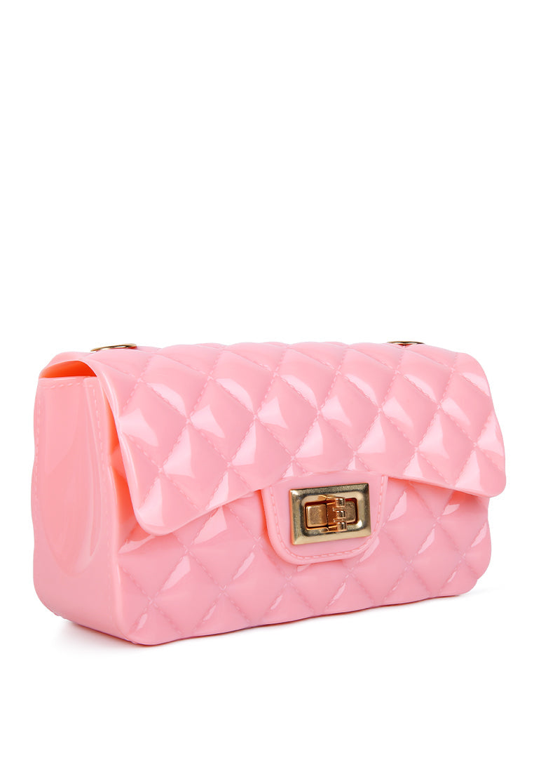 jelly quilted rectangular sling bag