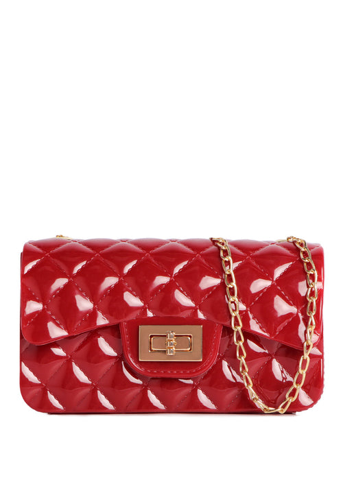 jelly quilted rectangular sling bag