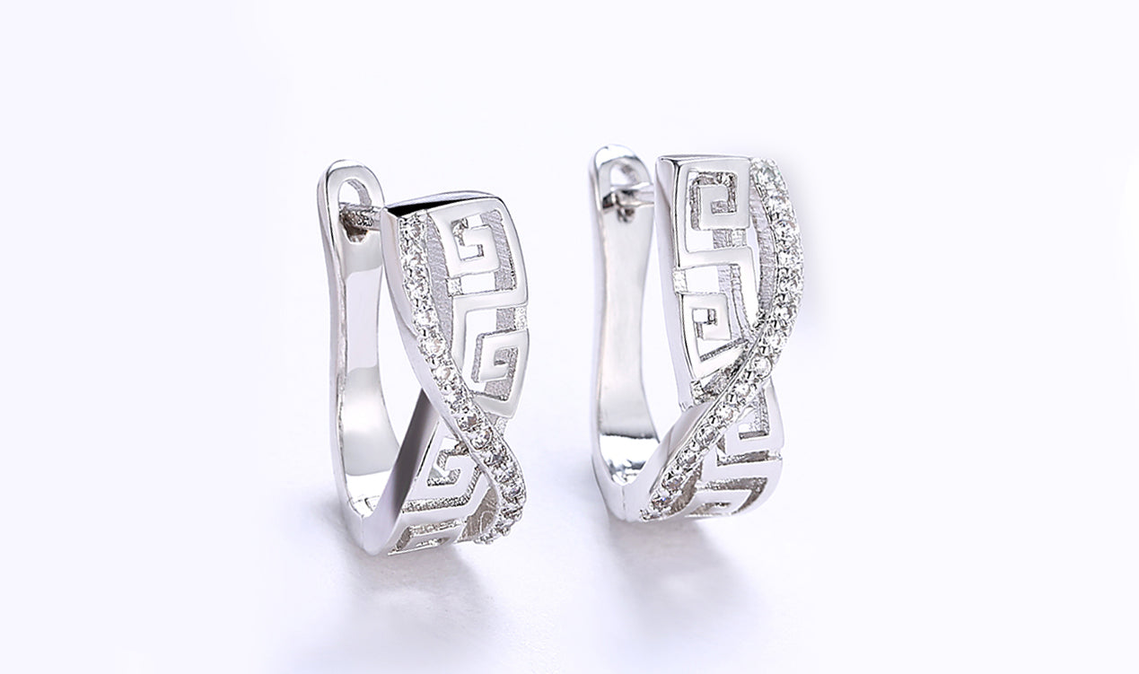 14K White Gold Plated  Elements Pav&