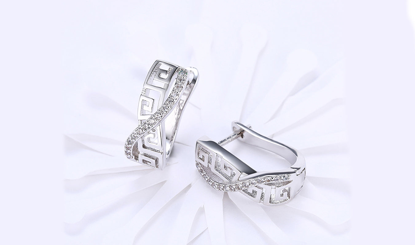 14K White Gold Plated  Elements Pav&