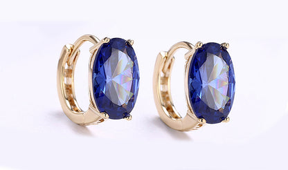 14K Gold Plating Large Diamond Cut  Elements Clip On Earrings- Two Opt