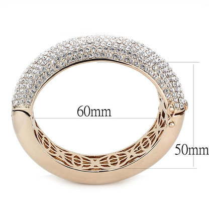 LO4269 - Rose Gold+e-coating Brass Bangle with Top Grade Crystal  in