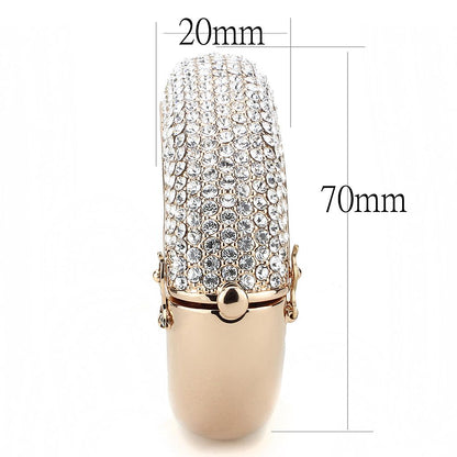 LO4269 - Rose Gold+e-coating Brass Bangle with Top Grade Crystal  in