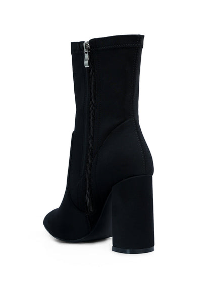 ankle lycra block heeled boots