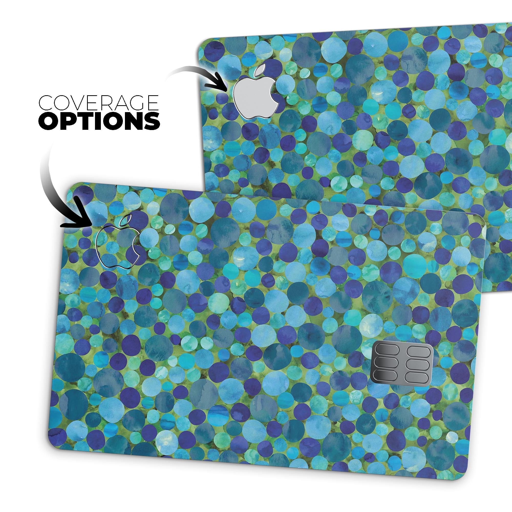 Mixed Blue-Green Watercolor Dots - Premium Protective Decal Skin-Kit