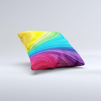 Neon Colored Swirled Ink-Fuzed Decorative Throw Pillow