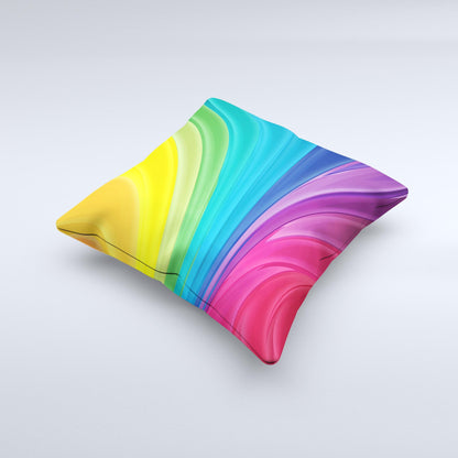 Neon Colored Swirled Ink-Fuzed Decorative Throw Pillow