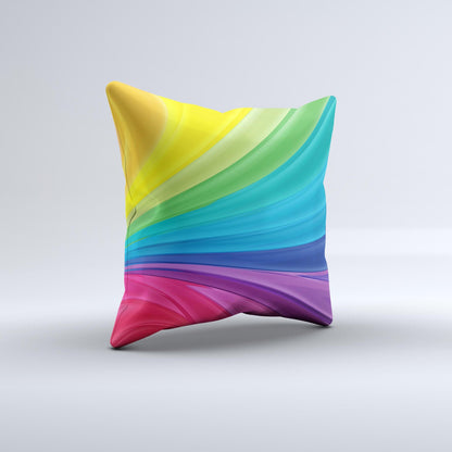 Neon Colored Swirled Ink-Fuzed Decorative Throw Pillow