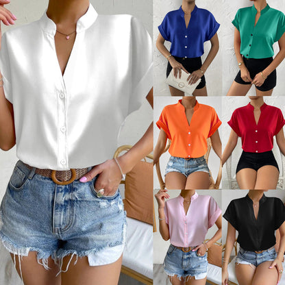 V-neck Blouse Women&