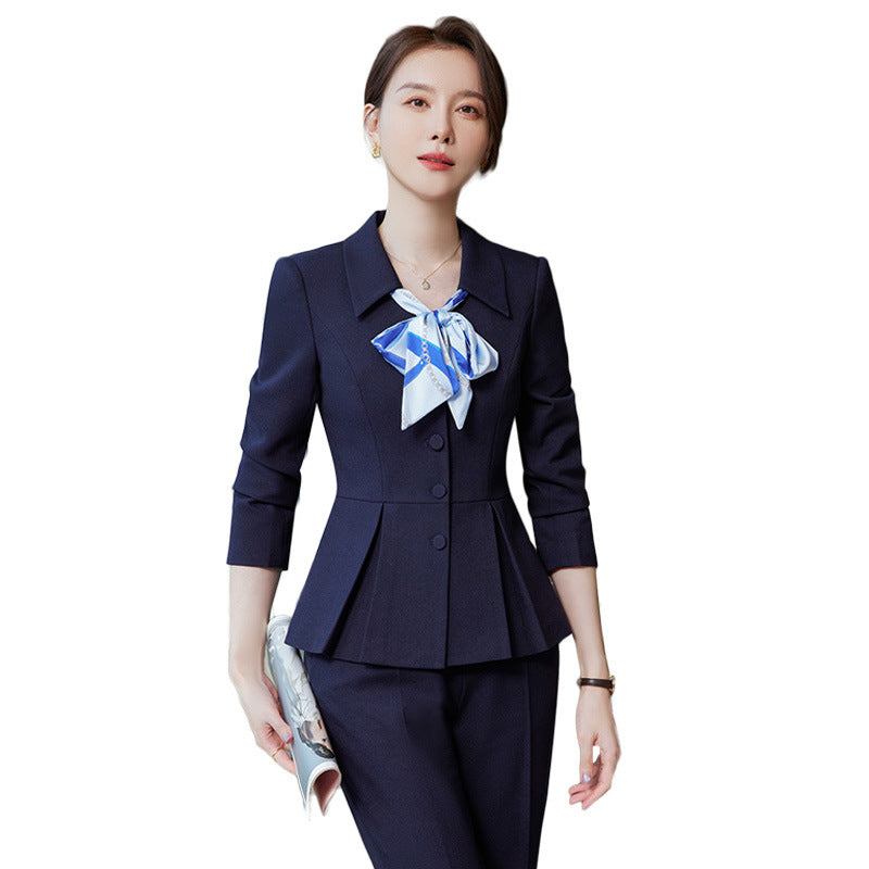 New High-end Business Fashion Slim-fitting Suit Two-piece Set