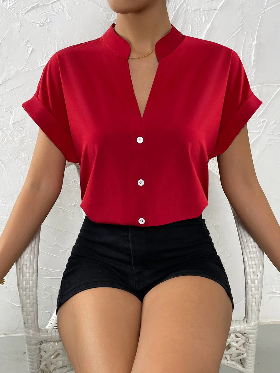 V-neck Blouse Women&