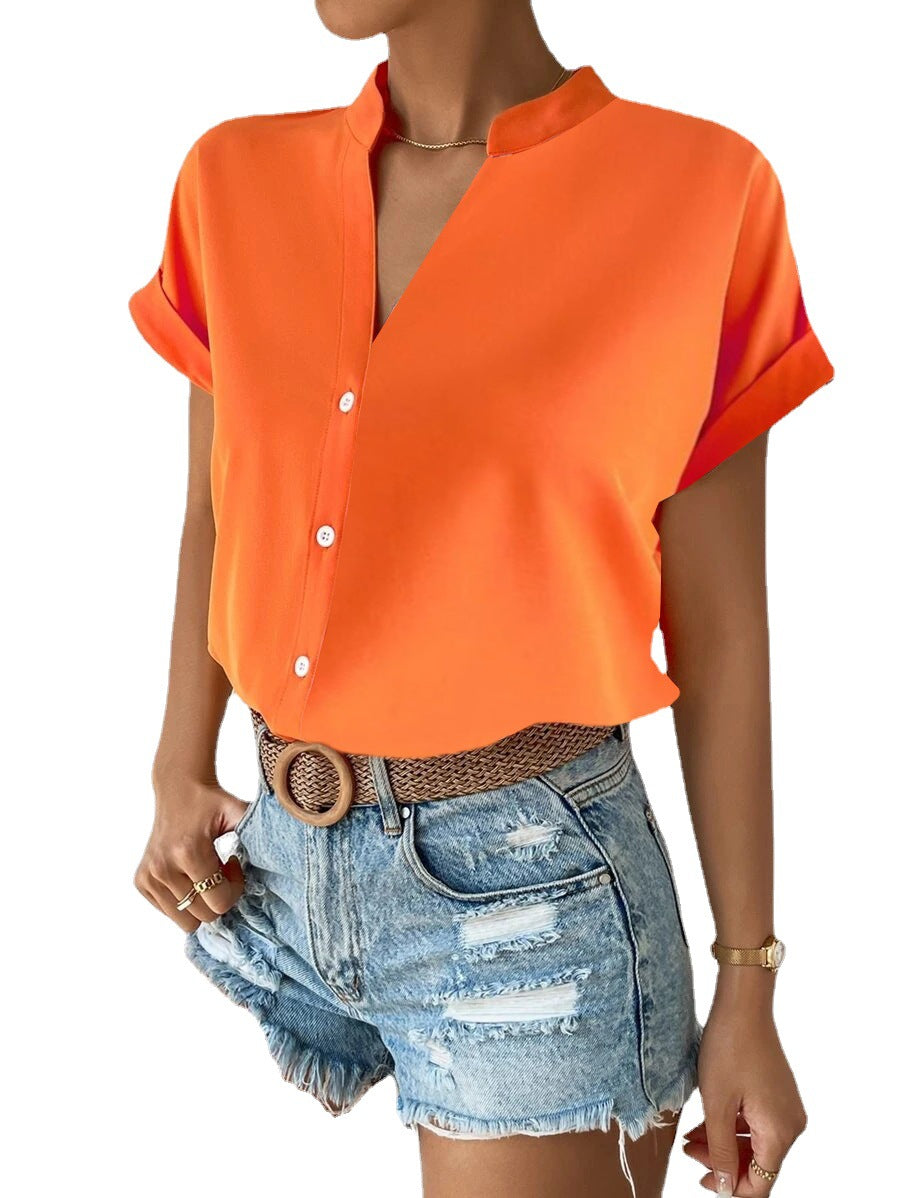 V-neck Blouse Women&