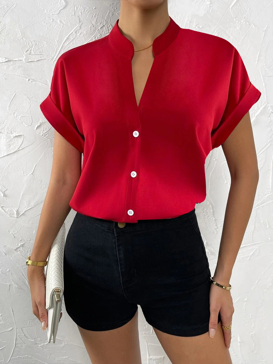 V-neck Blouse Women&