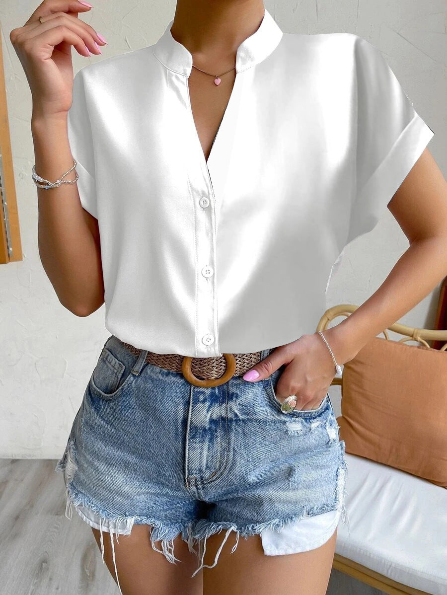 V-neck Blouse Women&