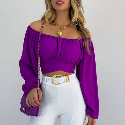 Lantern Sleeve Sexy Lace-up Sleeve Shirt