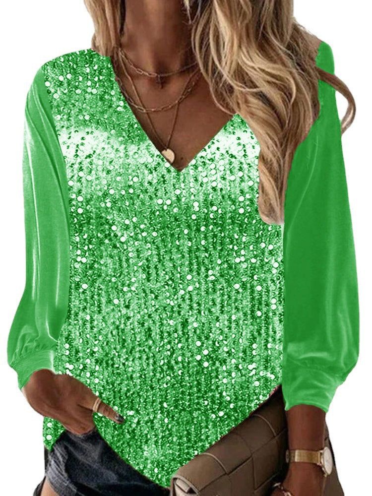 Sparkle damesblouse met lange mouwen