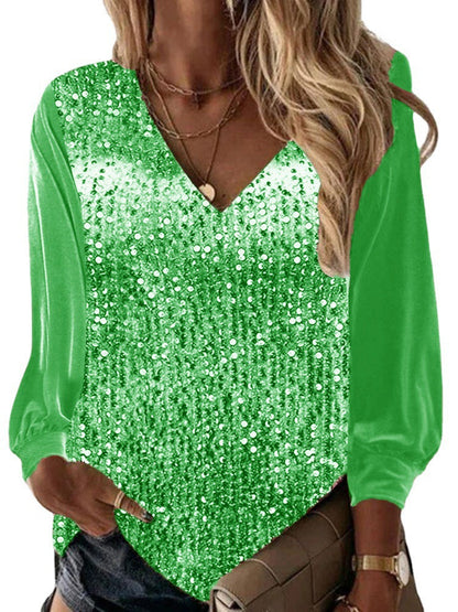 Sparkle damesblouse met lange mouwen