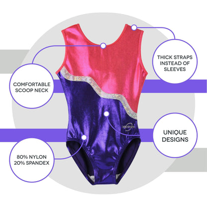 O3GL018 Obersee Girls Gymnastics Leotards One-Piece Athletic