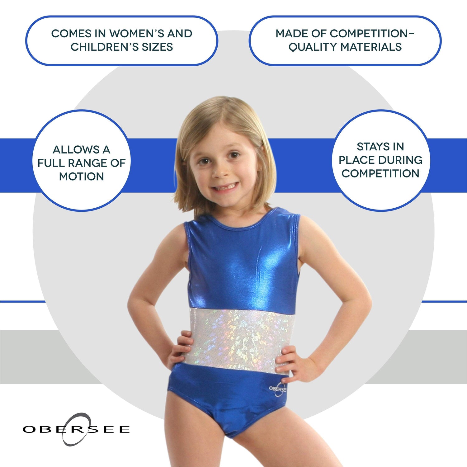 O3GL020 Obersee Girls Gymnastics Leotards One-Piece Athletic