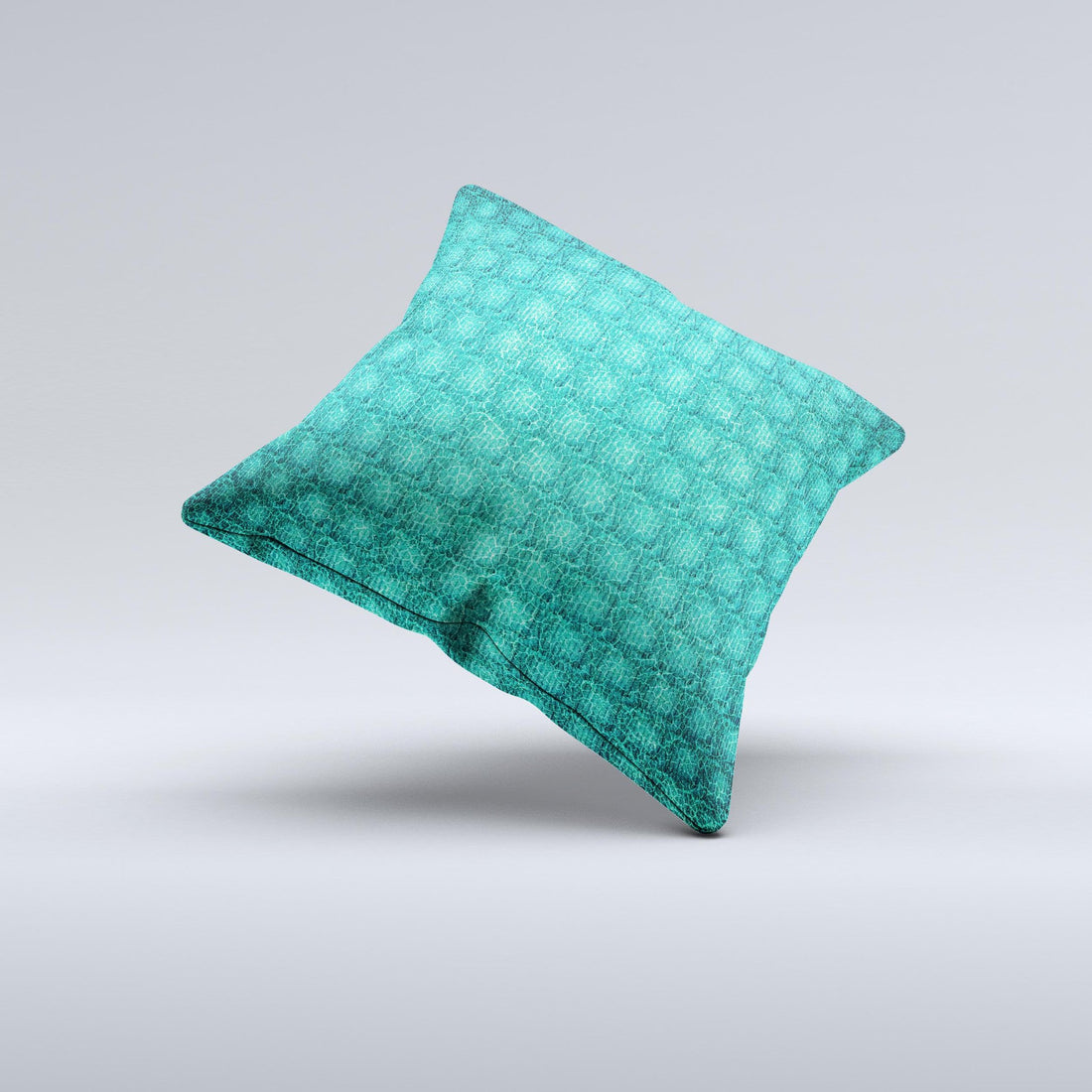 Green Wavy Abstract Pattern Ink-Fuzed Decorative Throw Pillow