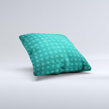 Green Wavy Abstract Pattern Ink-Fuzed Decorative Throw Pillow