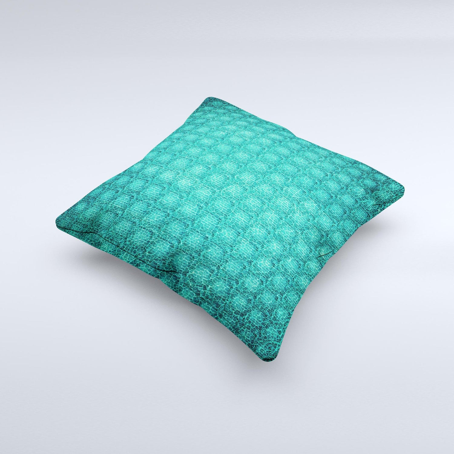 Green Wavy Abstract Pattern Ink-Fuzed Decorative Throw Pillow