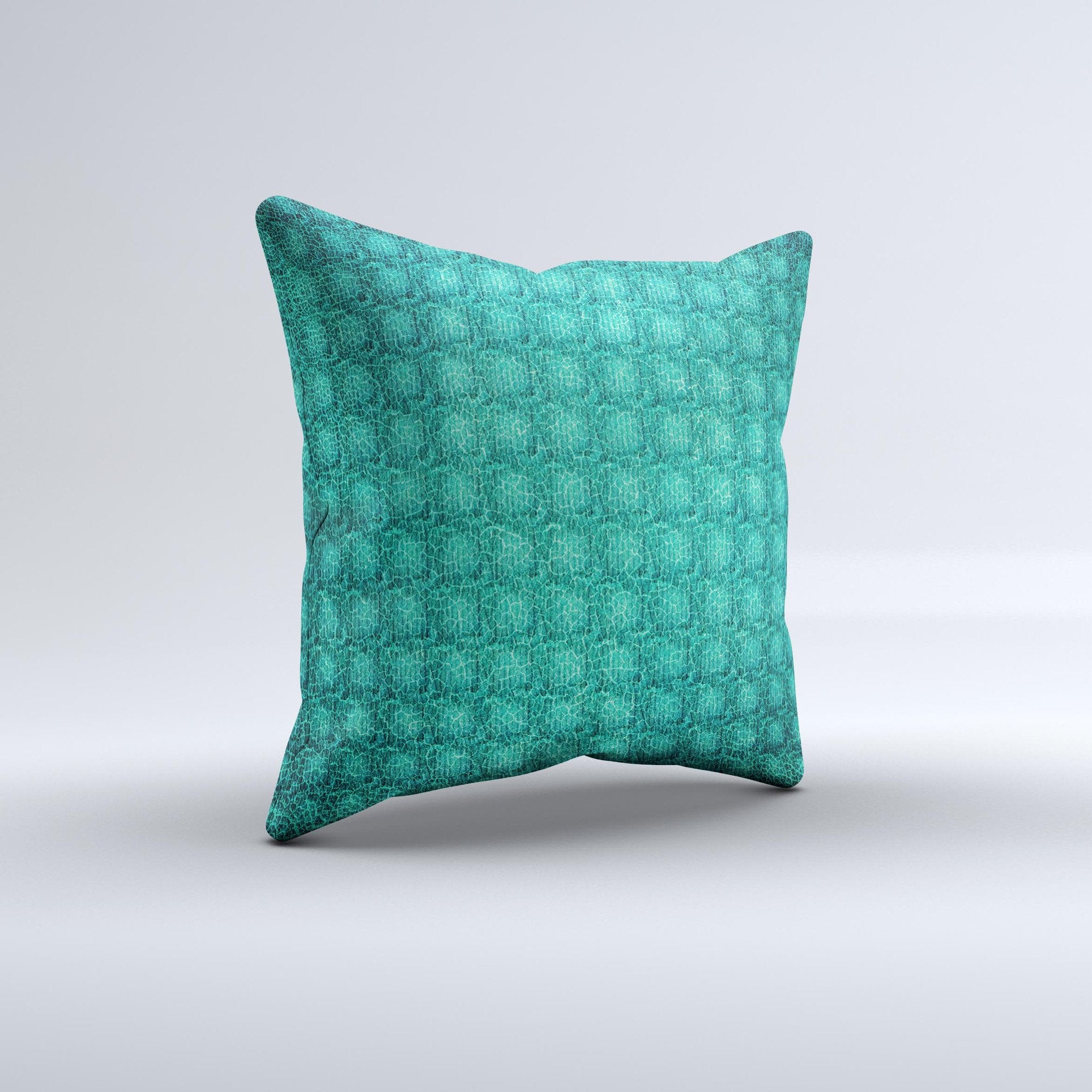 Green Wavy Abstract Pattern Ink-Fuzed Decorative Throw Pillow