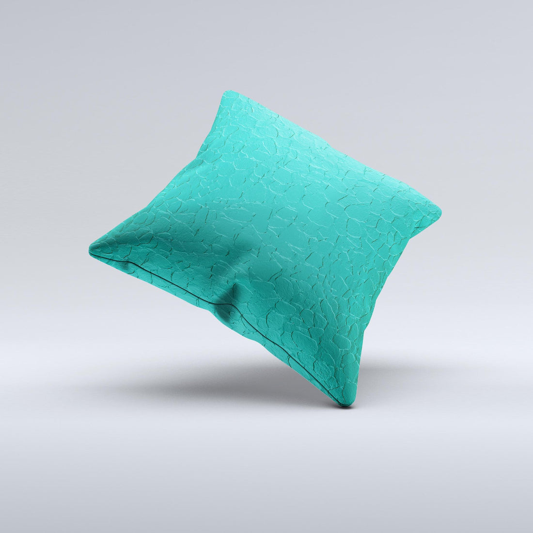 Teal Stamped Texture  Ink-Fuzed Decorative Throw Pillow