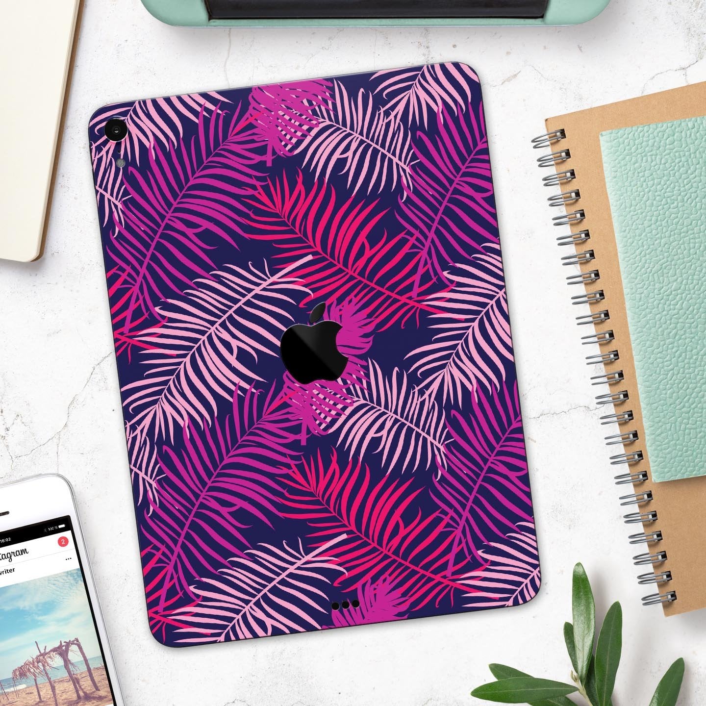 Purple Tropical - Full Body Skin Decal for the Apple iPad Pro 12.9&quot;,