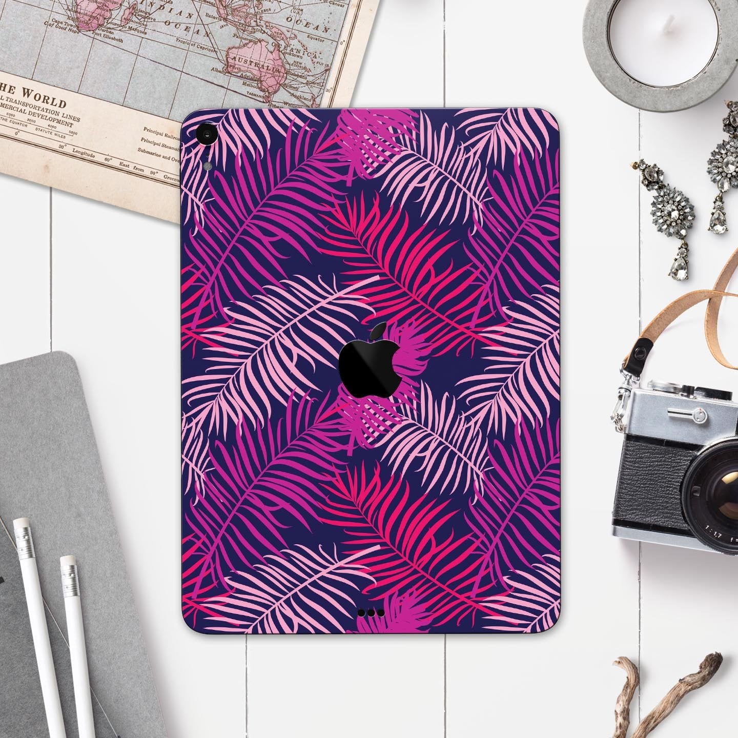 Purple Tropical - Full Body Skin Decal for the Apple iPad Pro 12.9&quot;,