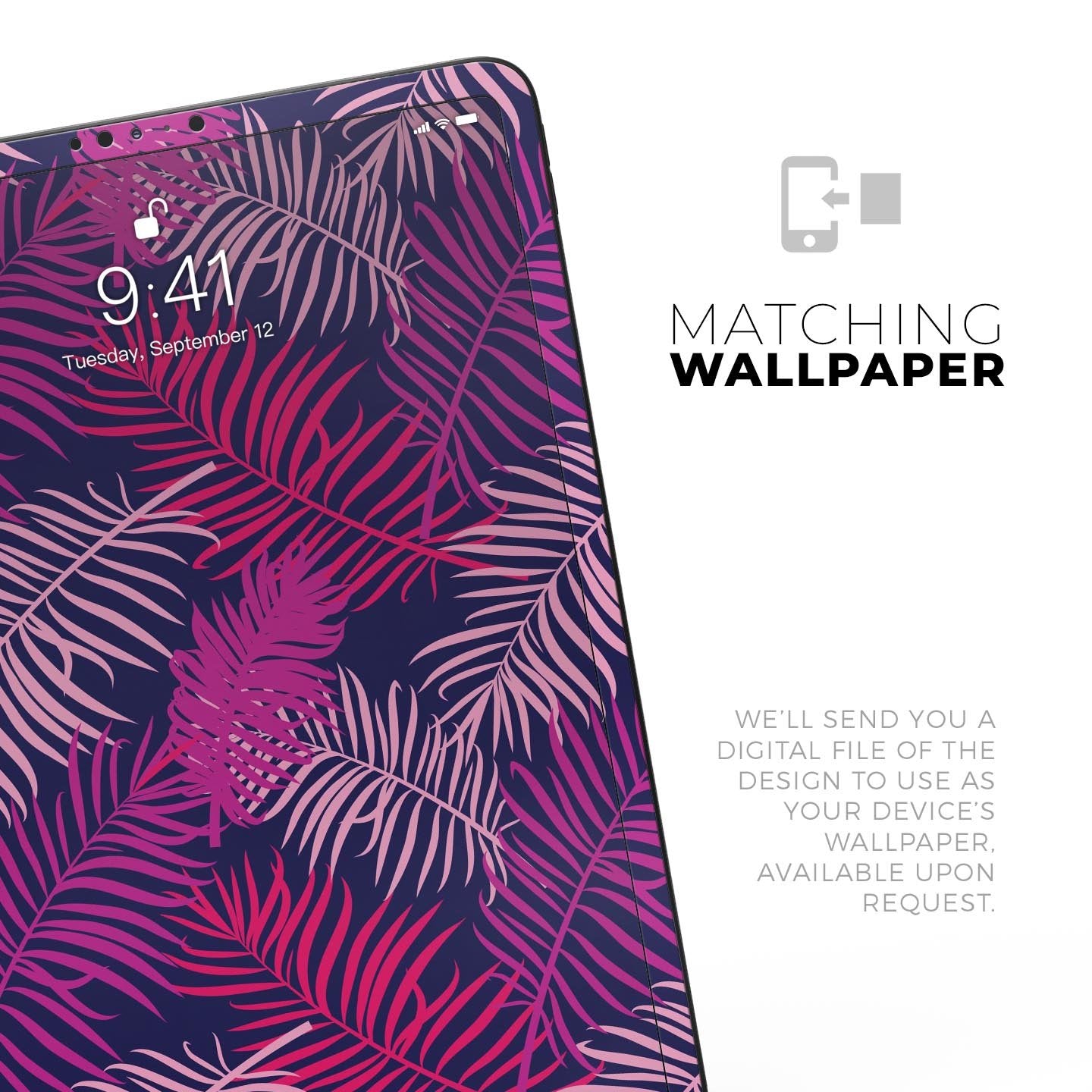 Purple Tropical - Full Body Skin Decal for the Apple iPad Pro 12.9&quot;,