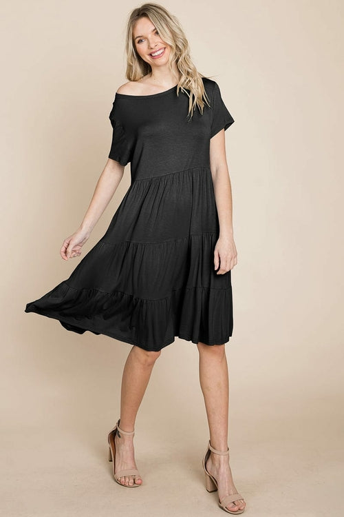 Everyday Knit Tiered Ruffle Hem Dress